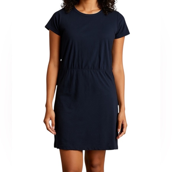James Perse T-Shirt Dress in Navy Sz 4 or XL Slim Fit Essential Minimalist Chic - Picture 1 of 16